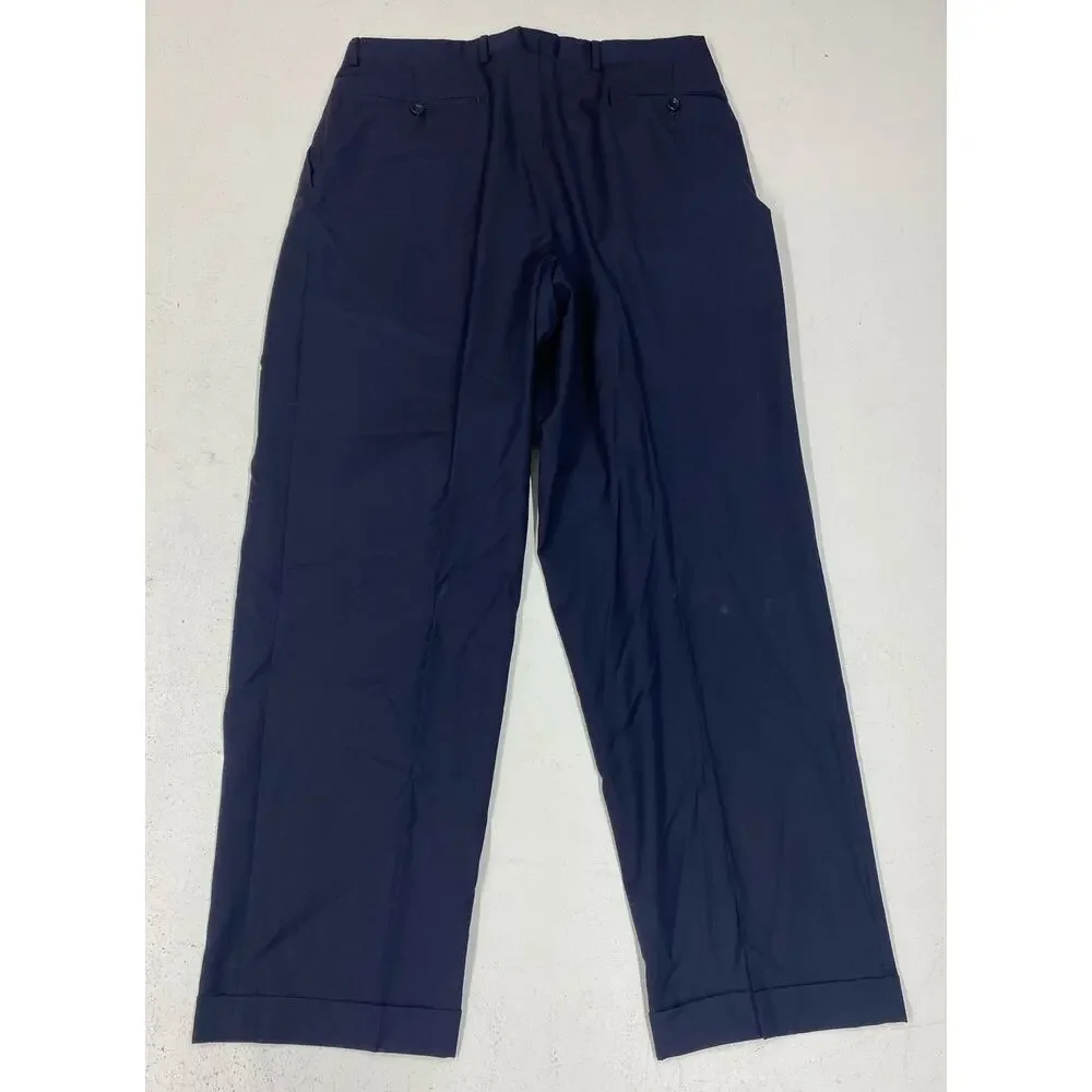 Canali Proposta Italy 2-button 2-piece navy wool pleated pants jacket suit, 40L